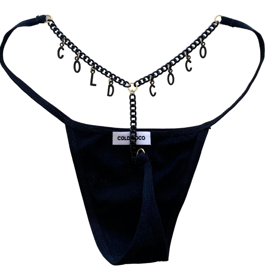 Matte Black Chain Custom G-String