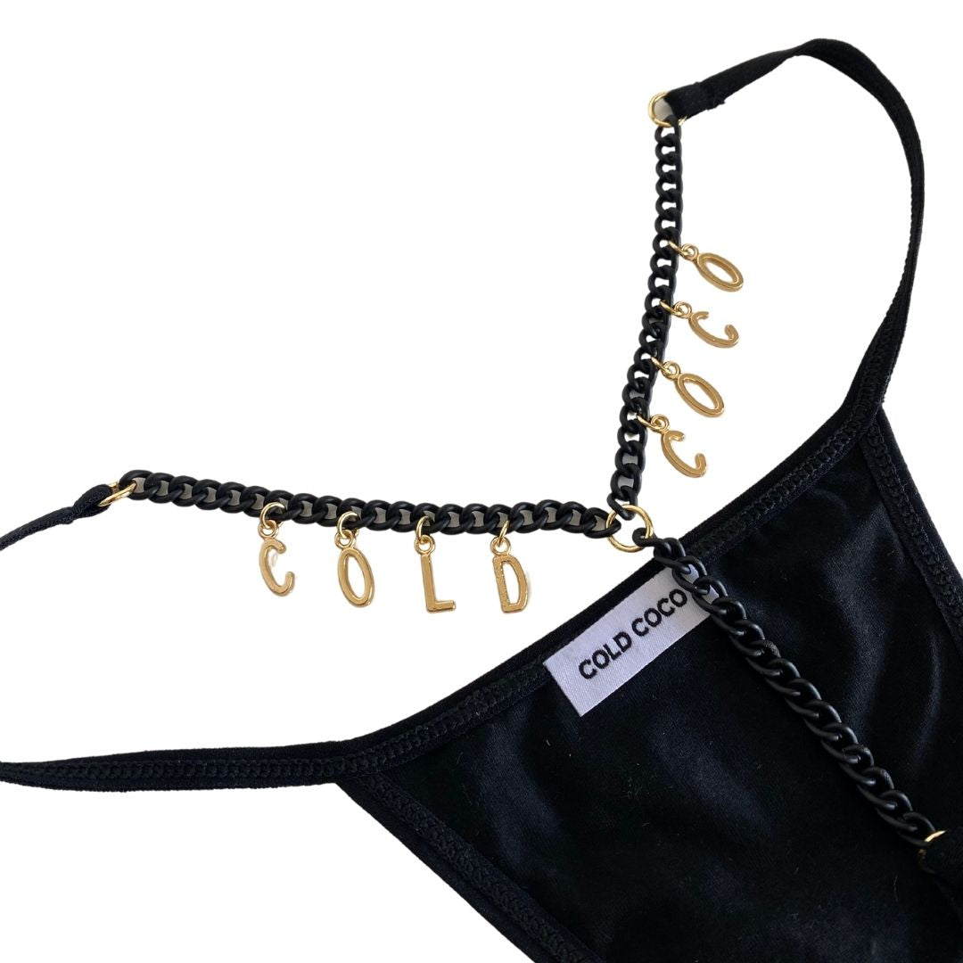 Matte Black Chain Custom G-String