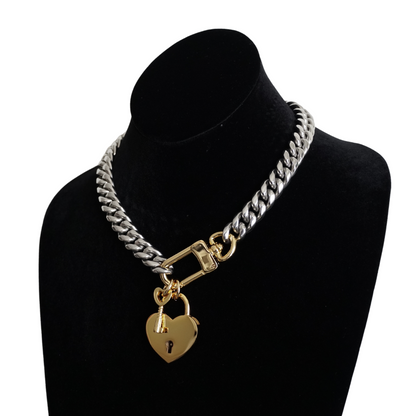 COLD HEART LOCK & KEY NECKLACE